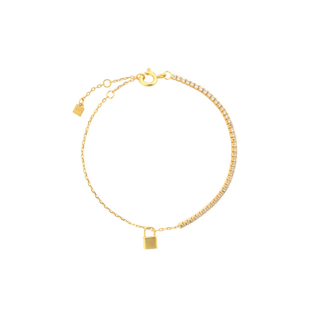 925 Sterling Silver Lock and Key Fashion Bracelet