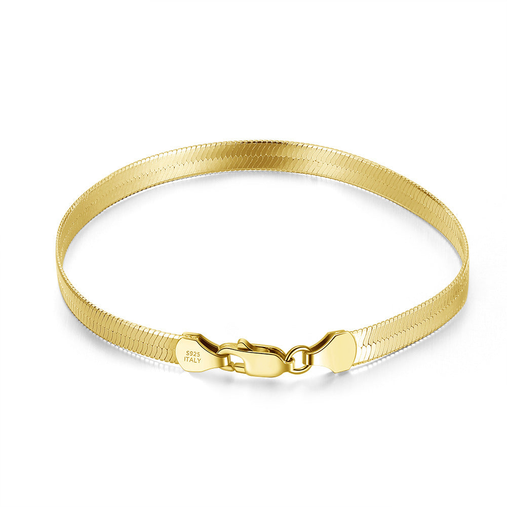 925 Sterling Silver Flat Snake Bracelet