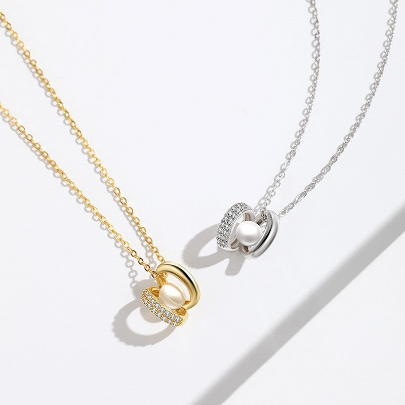 925 Sterling Silver Pearl Fashion Necklace