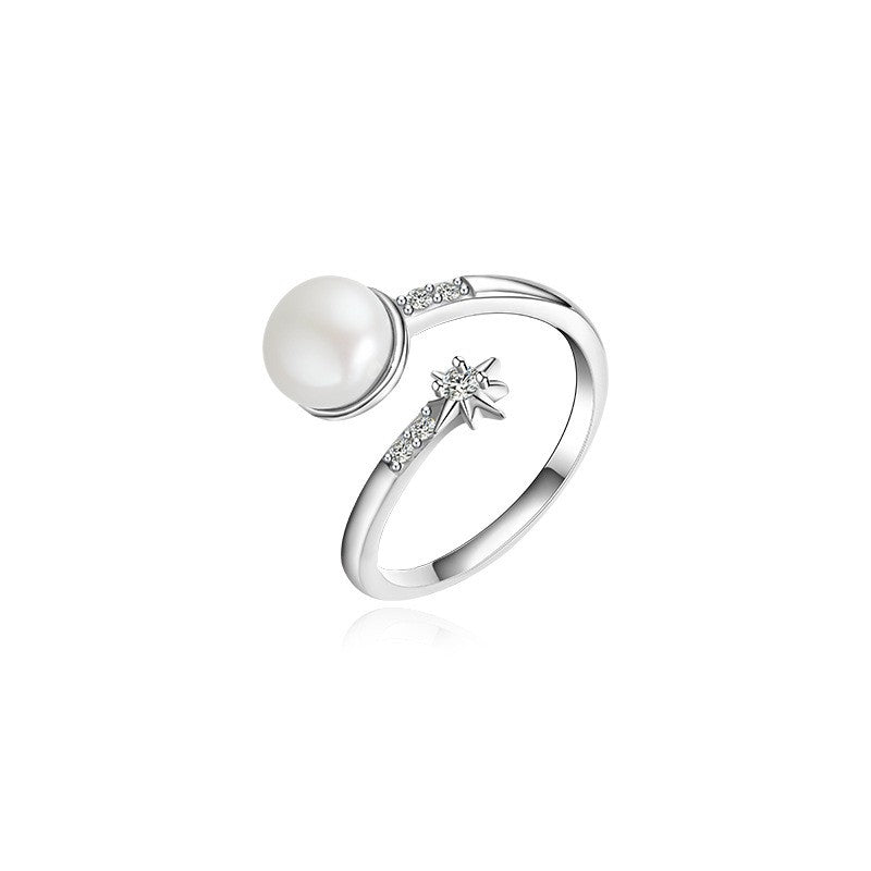 925 Sterling Silver Pearl Fashion Ring