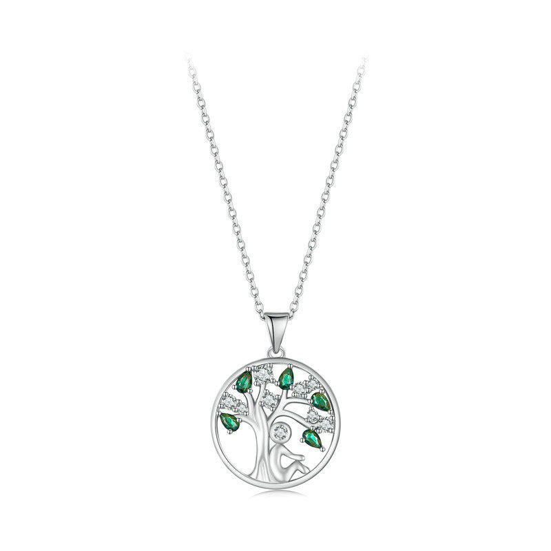 925 Sterling Silver Tree of Life Fashion Necklace
