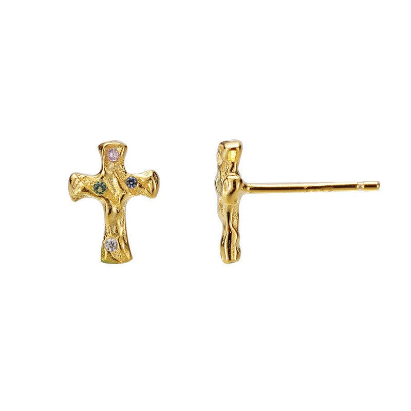 925 Sterling Silver Cross Earrings