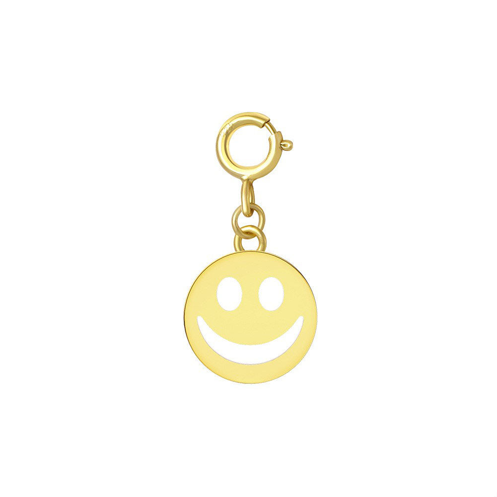 925 Sterling Silver Face Charm With Spring Clasp For Necklace Jewelry DIY