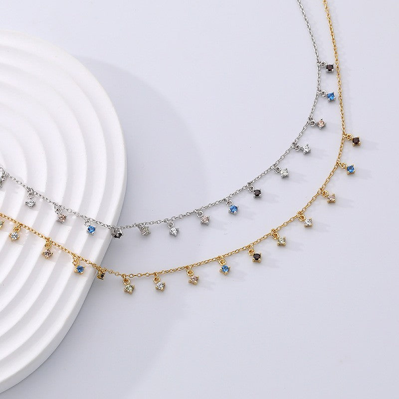 925 Sterling Silver Zircon Pendant Necklace