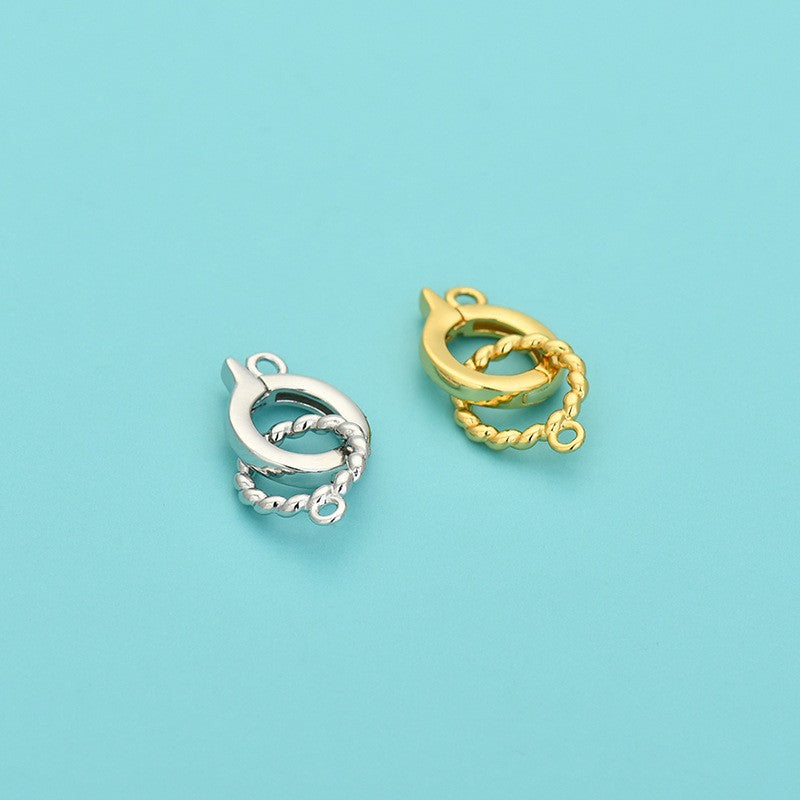 925 Sterling Silver Circle Clasp For Jewelry DIY