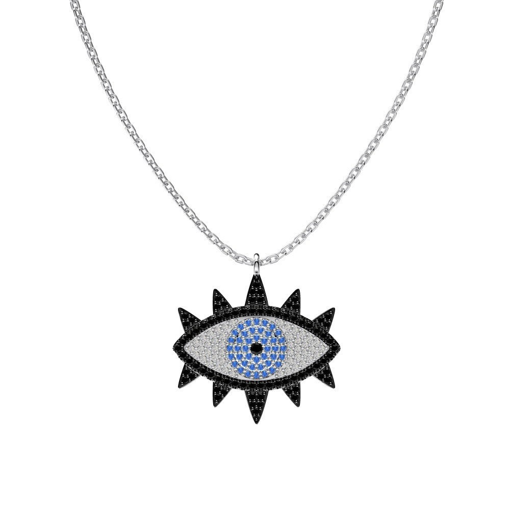 925 Sterling Silver Evil Eye Fashion Pendant Necklace