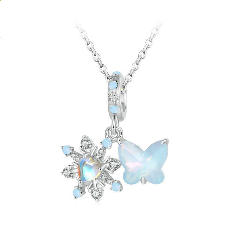 925 Sterling Silver Snowflake Fashion Necklace