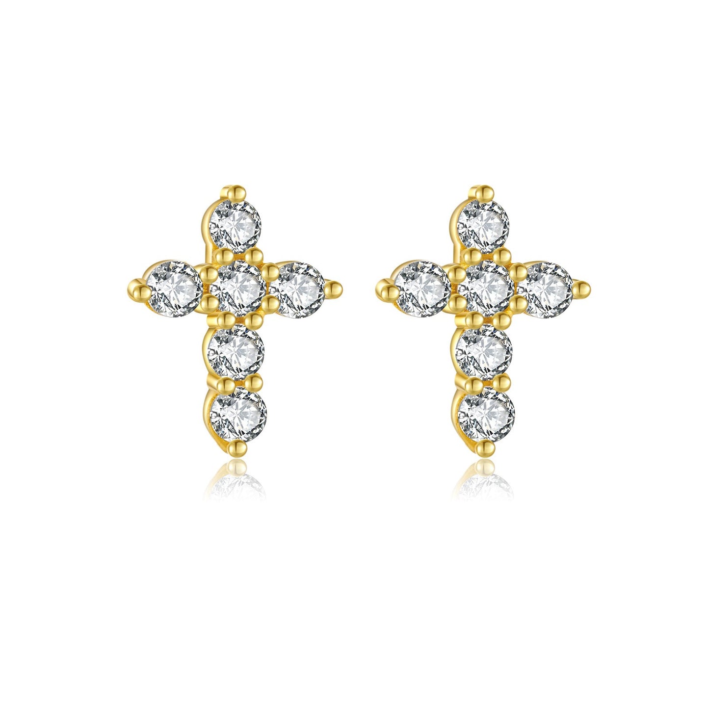 Pendientes de cruz de plata de ley 925