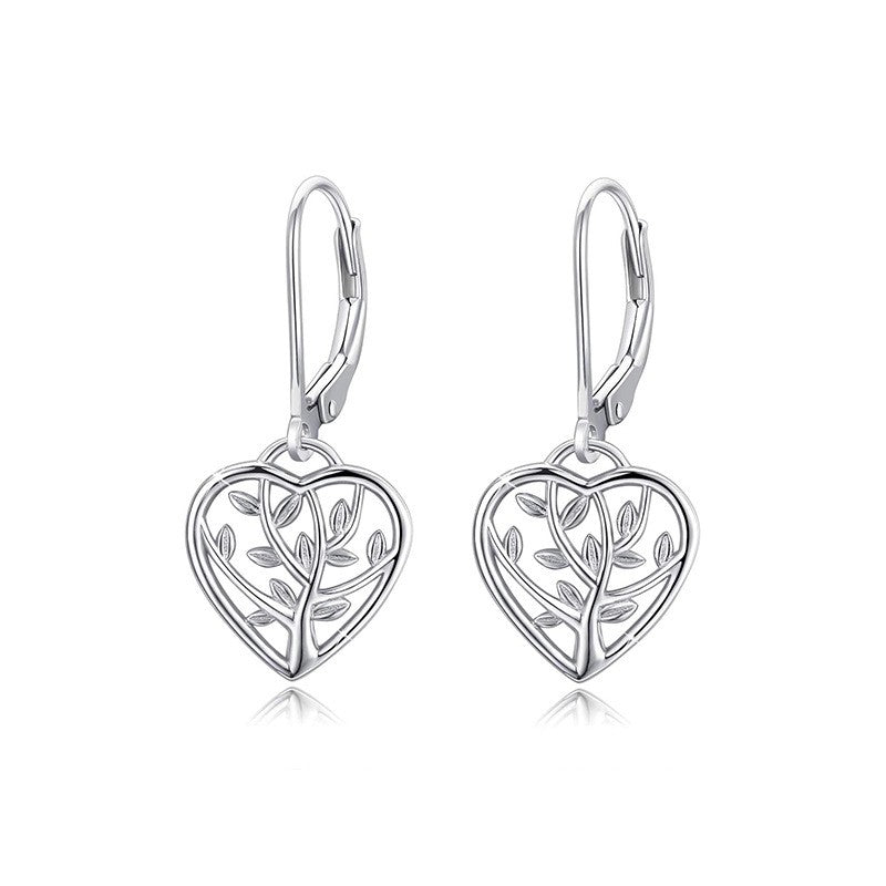 925 Sterling Silver Heart Huggie Earrings