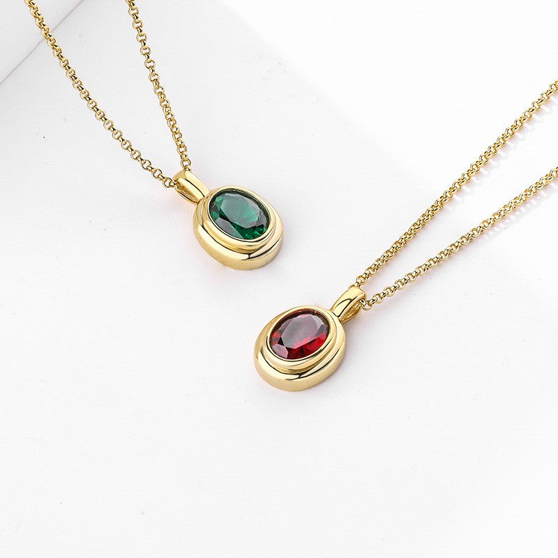 925 Sterling Silver Zircon Pendant Necklace