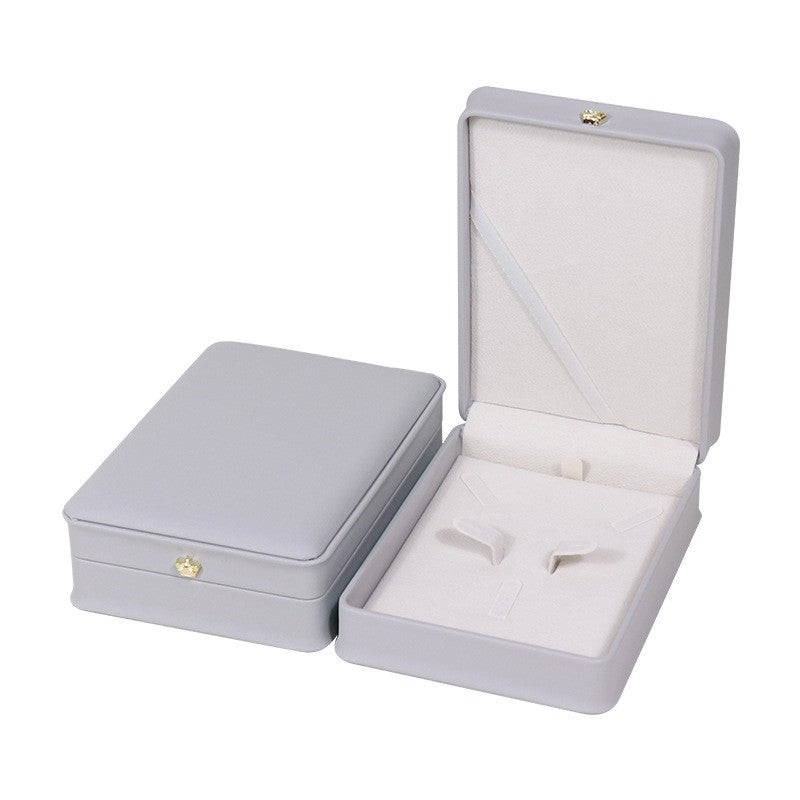 Elegant PU Crown Small Jewelry Set Box: Ring, Necklace & Earring Trio