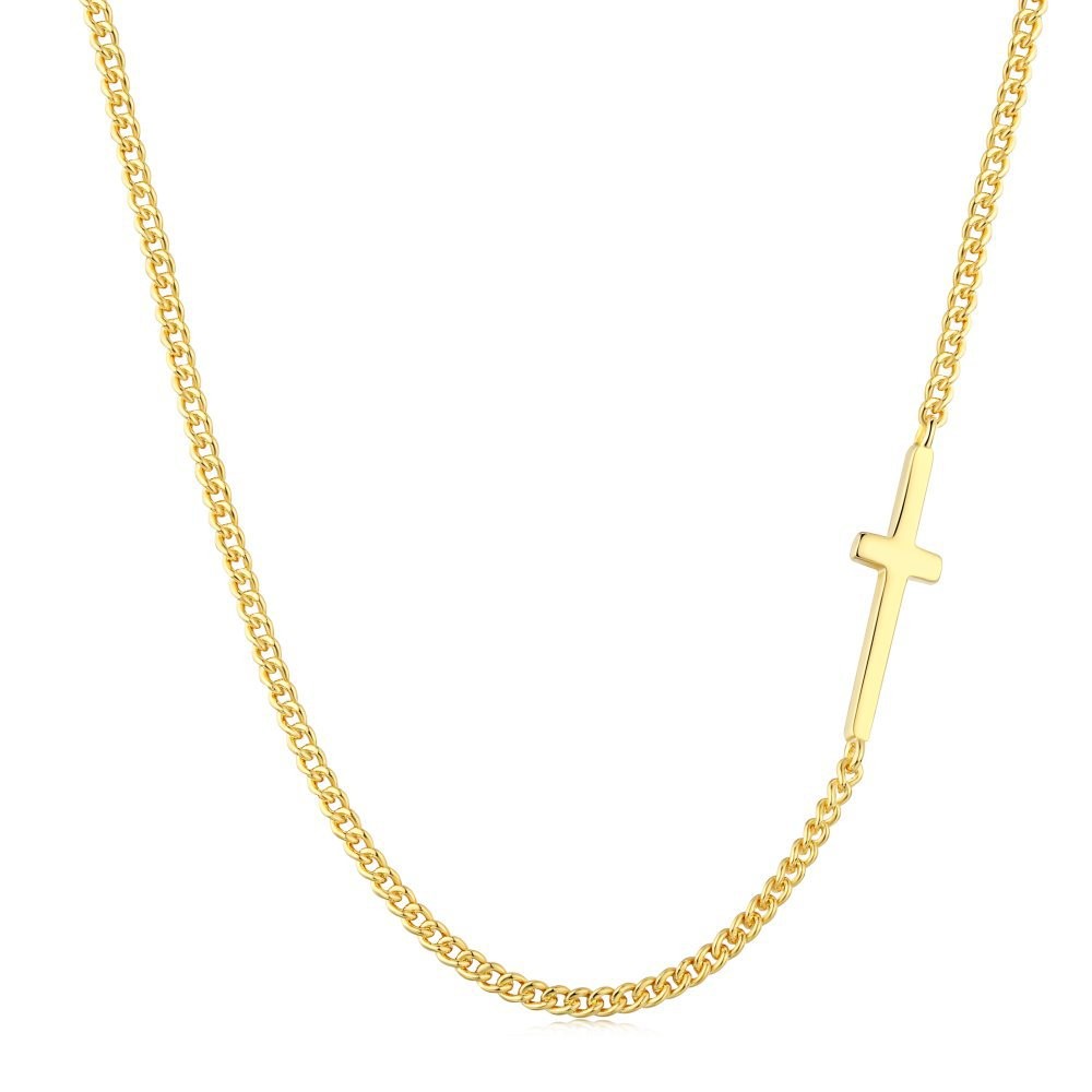 Collar de cruz de plata de ley 925