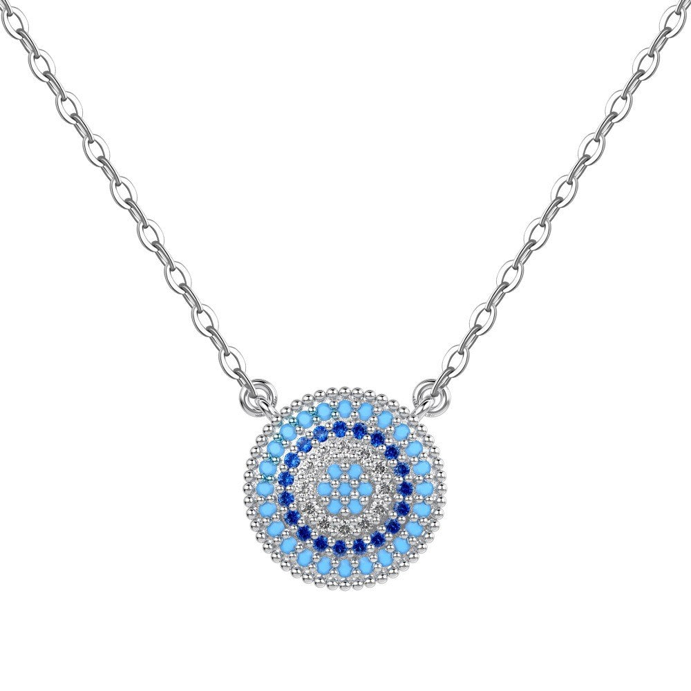 925 Sterling Silver Evil Eye Fashion Pendant Necklace