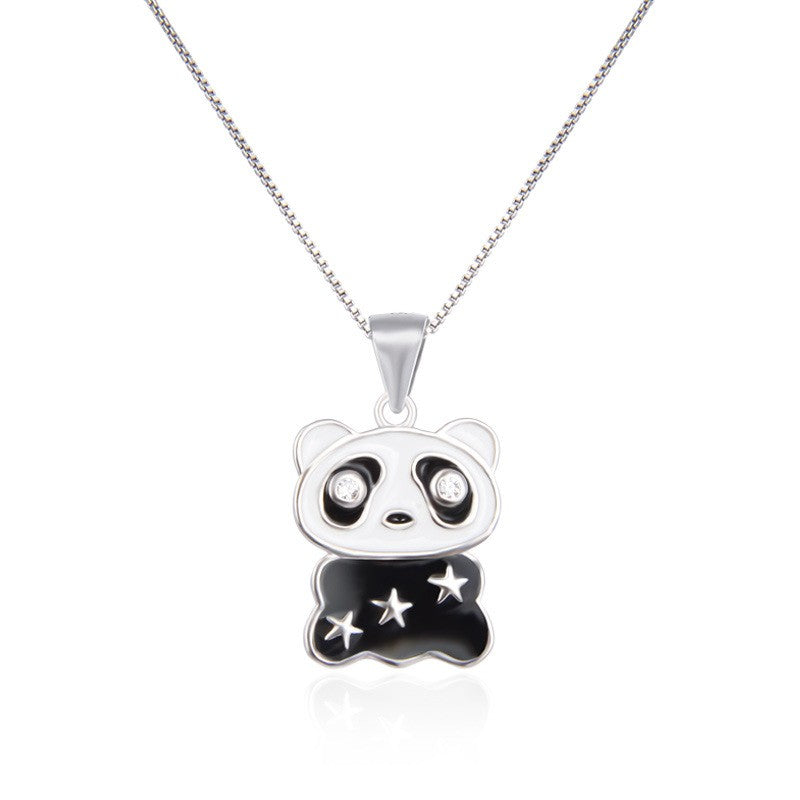 925 Sterling Silver Panda Cute Necklace