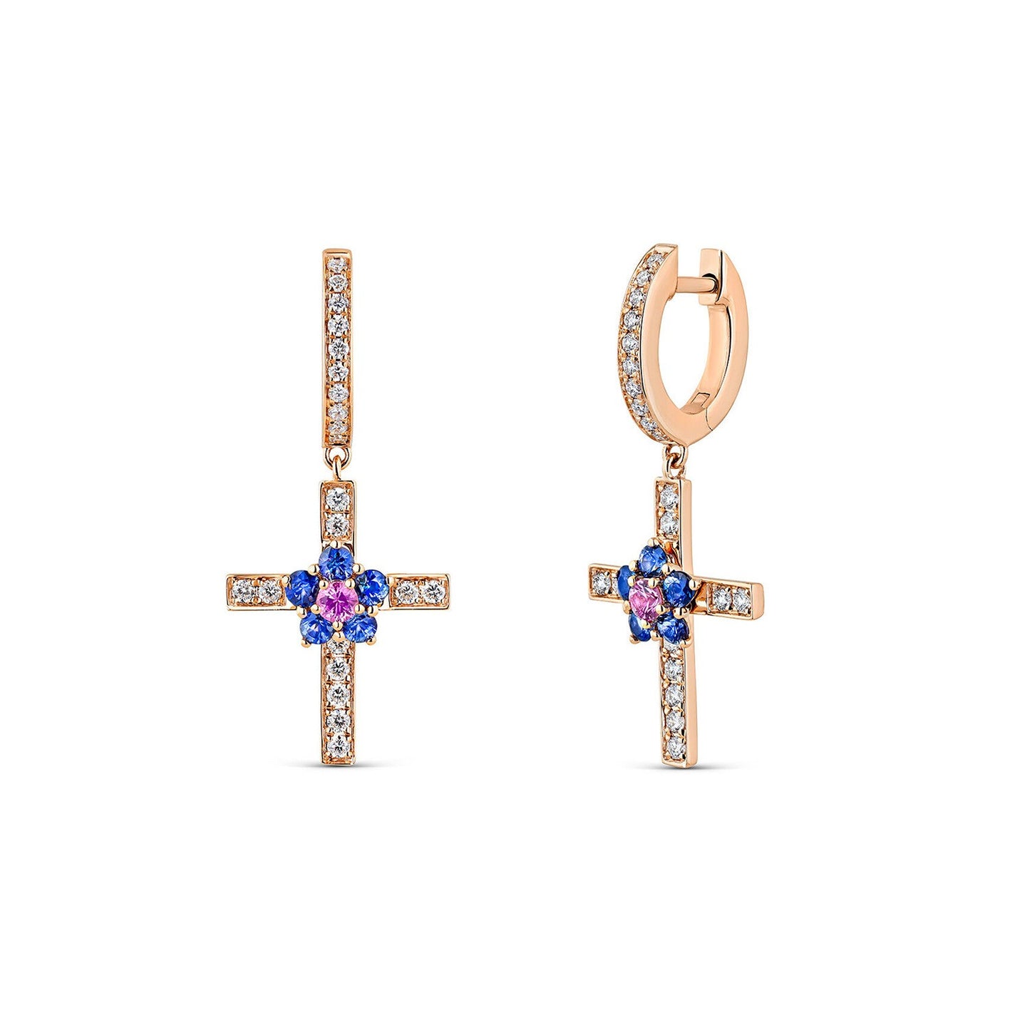 925 Sterling Silver Cross Earrings