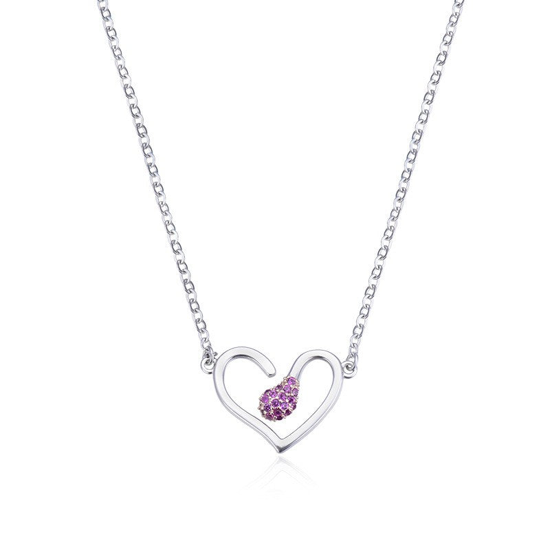 925 Sterling Silver Heart Fashion Necklace