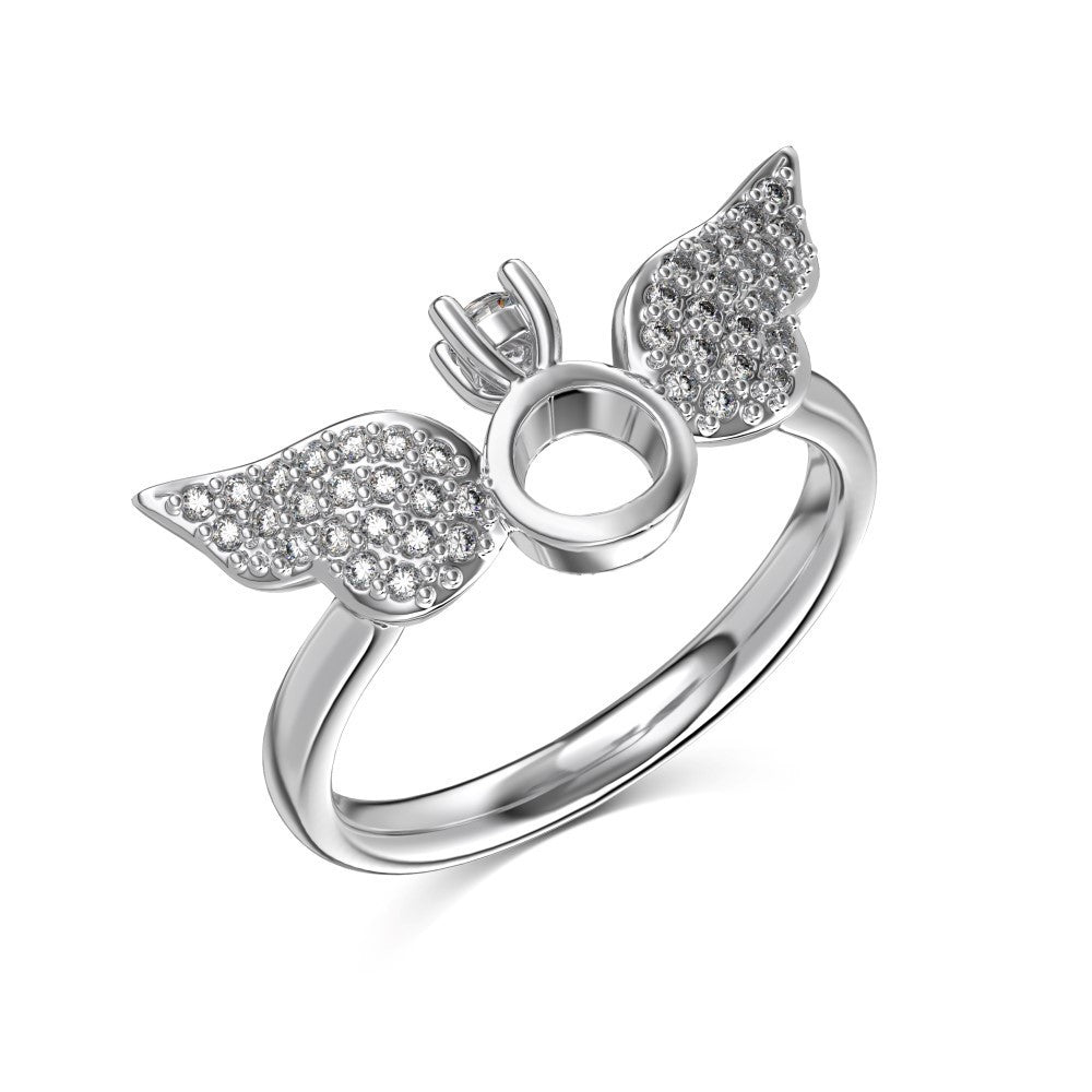 925 Sterling Silver Angel Wing Fashion Ring