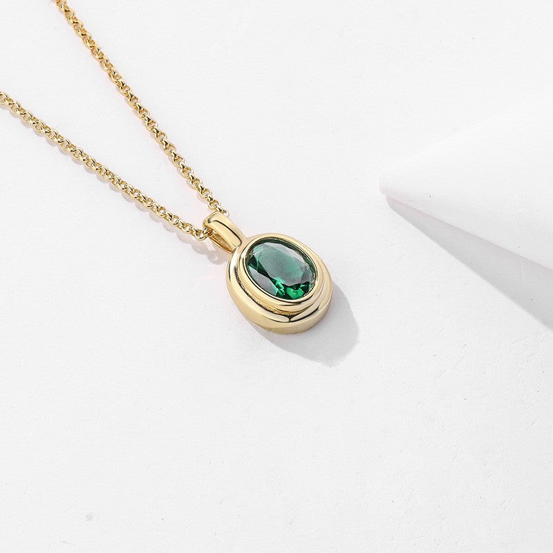 925 Sterling Silver Zircon Pendant Necklace