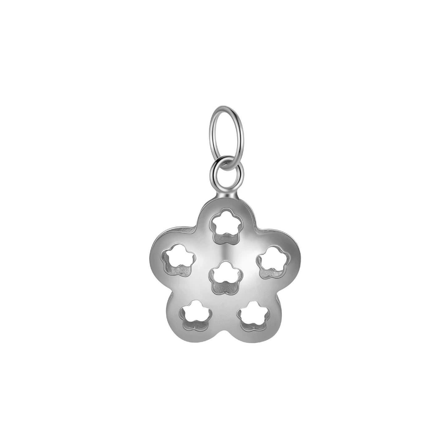925 Sterling Silver Charm Hollow Flower For Jewelry DIY