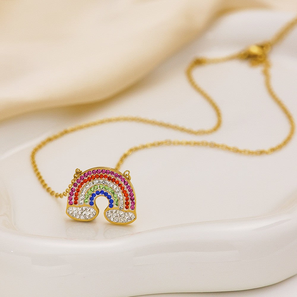 Stainless Steel Rainbow Fashion Necklace