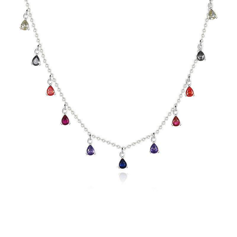 925 Sterling Silver Zircon Pendant Necklace