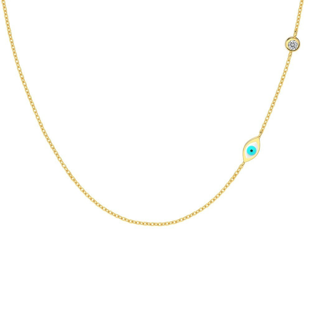 925 Sterling Silver Evil Eye Fashion Necklace