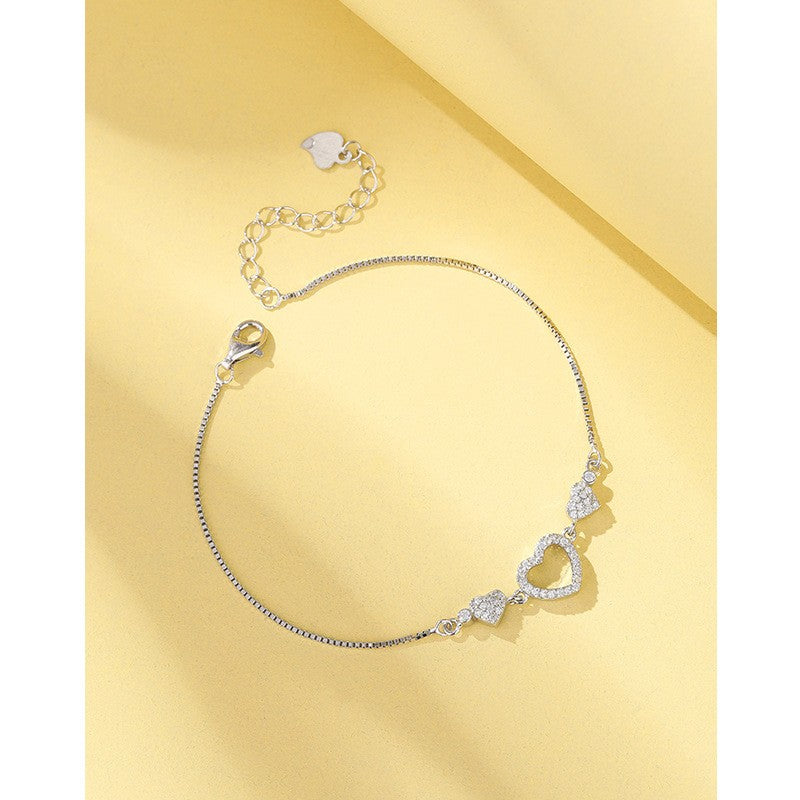 Pulsera de moda con forma de corazón en plata de ley 925