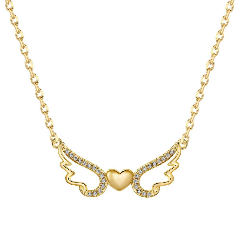 925 Sterling Silver Angel Wings Fashion Necklace