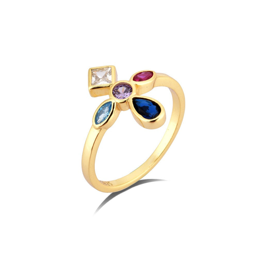 925 Sterling Silver Crown Cross Fashion Ring