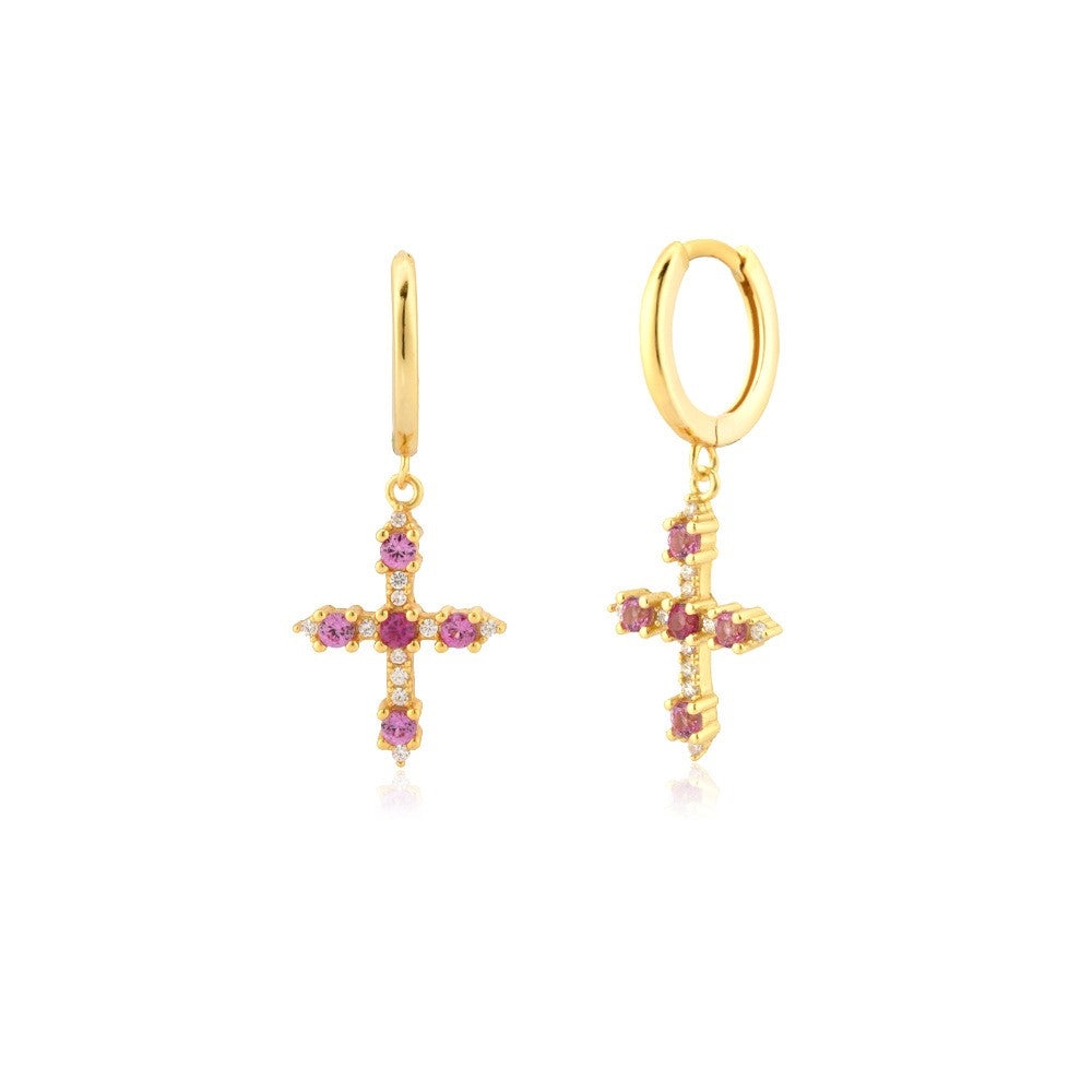 925 Sterling Silver Cross Earrings