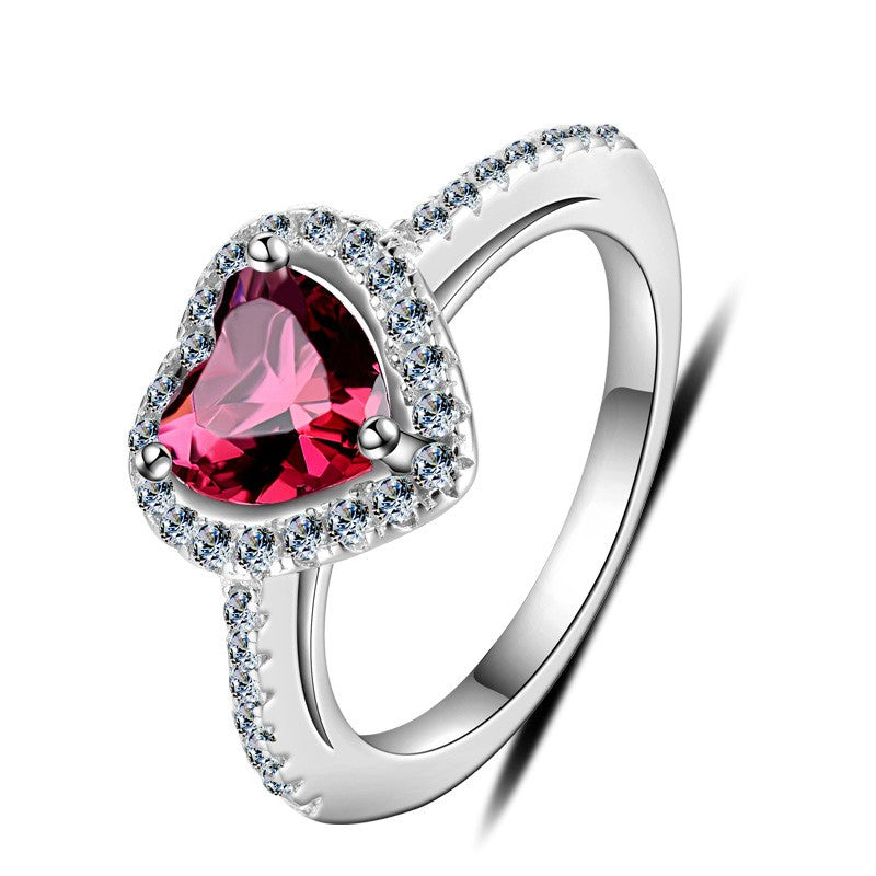 925 Sterling Silver Heart Fashion Ring