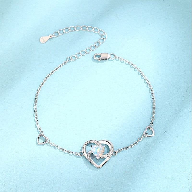 925 Sterling Silver Heart Fashion Bracelet