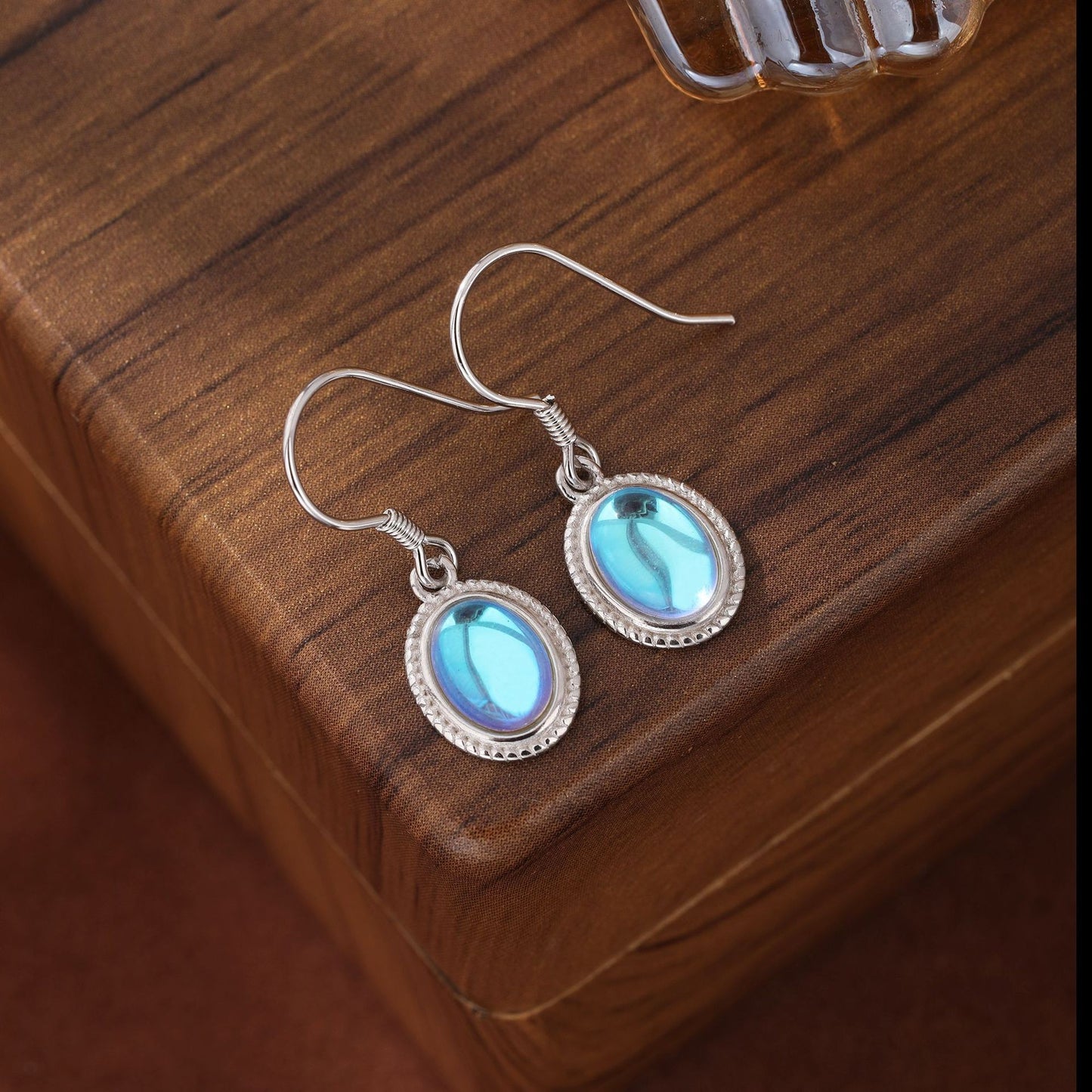 925 Sterling Silver Moonstone Huggie Earrings