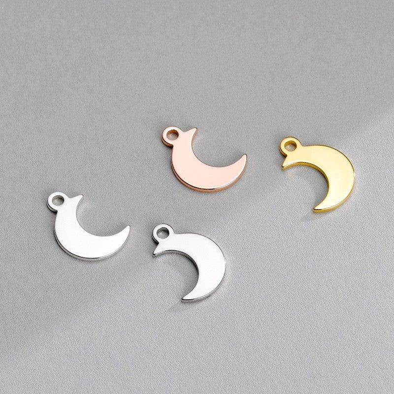 925 Sterling Silver Charm Moon For Jewelry DIY