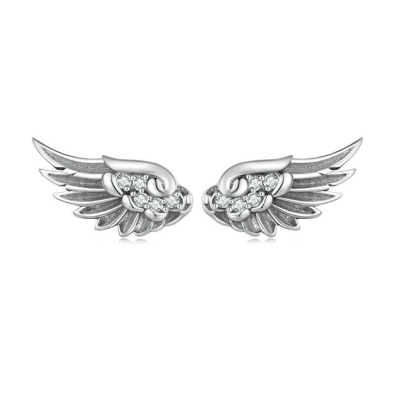 925 Sterling Silver Angel Wings Fashion Earrings