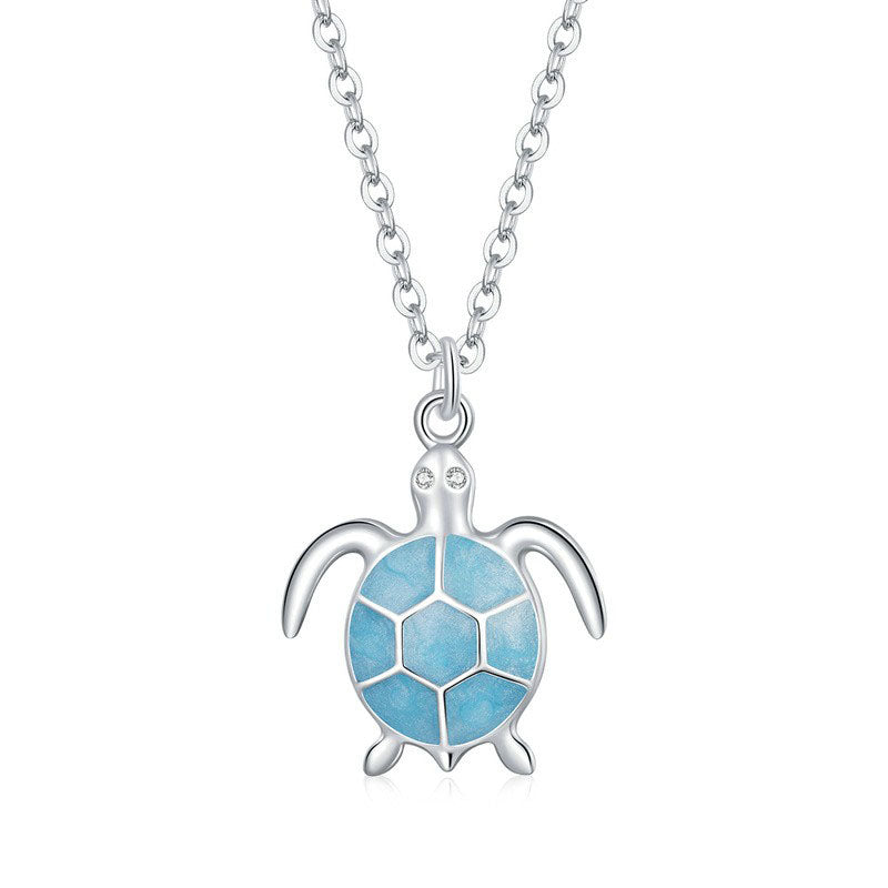 925 Sterling Silver Turtle Fashion Pendant Necklace