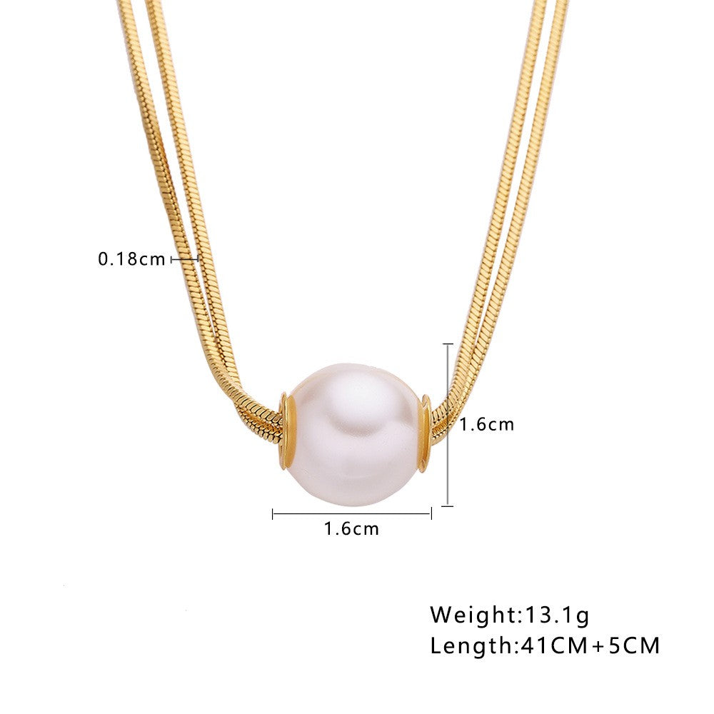 Stainless Steel Jewelry Fashion Pearl Necklace