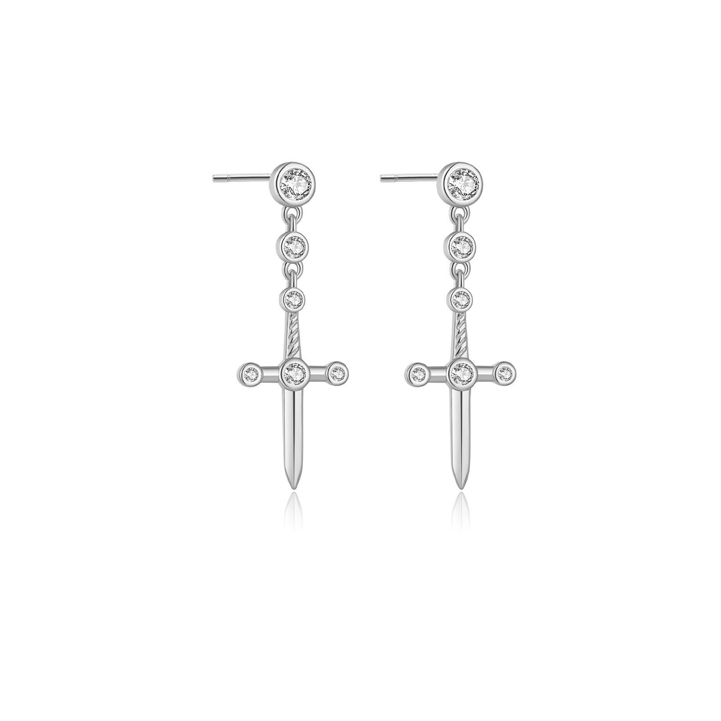 925 Sterling Silver Cross Earrings