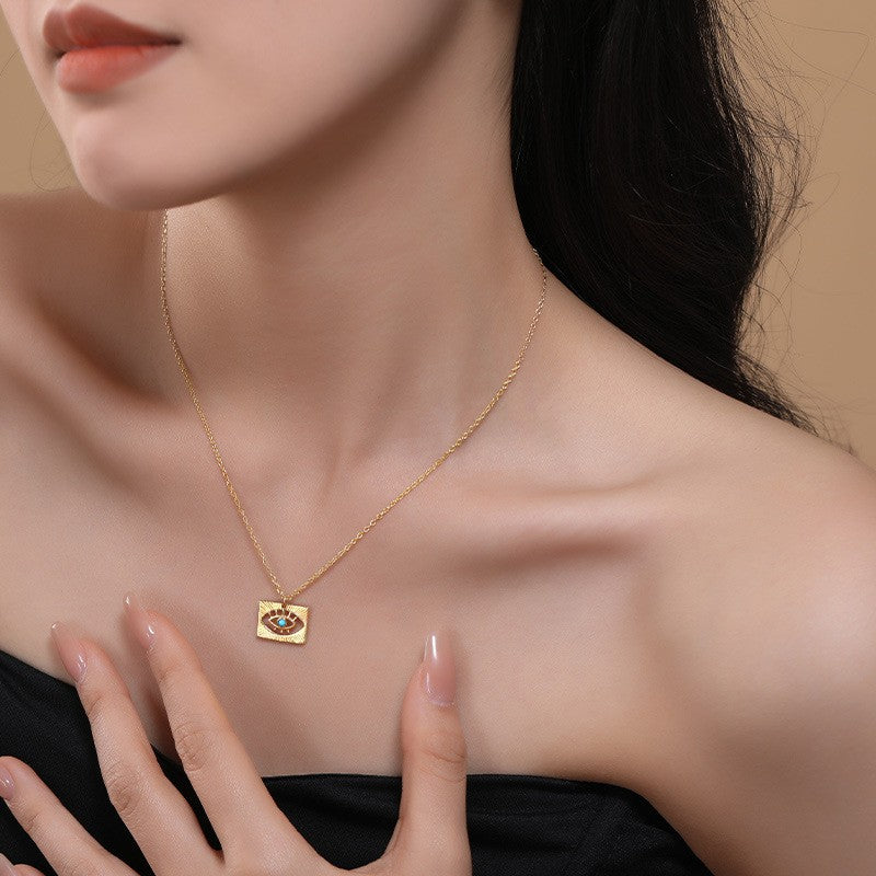 925 Sterling Silver Evil Eye Pendant Necklace