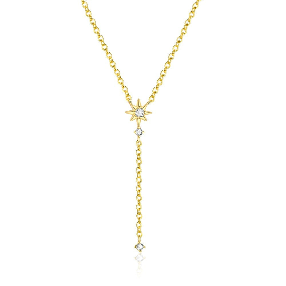 925 Sterling Silver Infinity Star Pendant Necklace