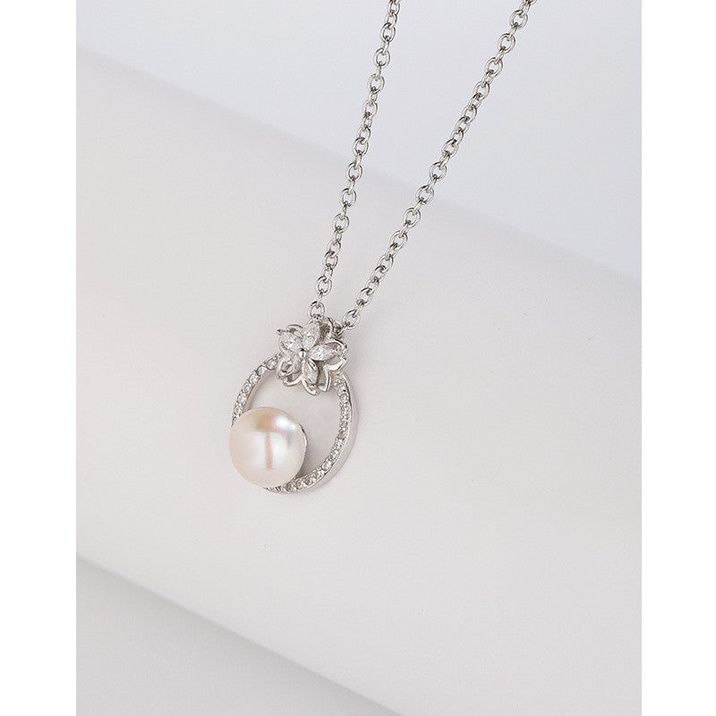 925 Sterling Silver Pearl Fashion Necklace