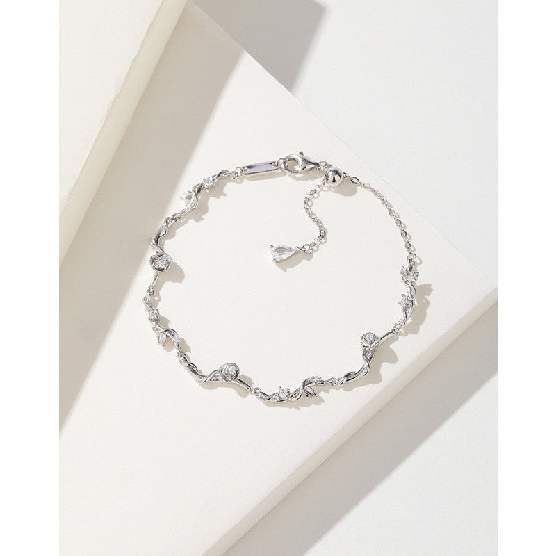 925 Sterling Silver Rose Fashion Bracelet