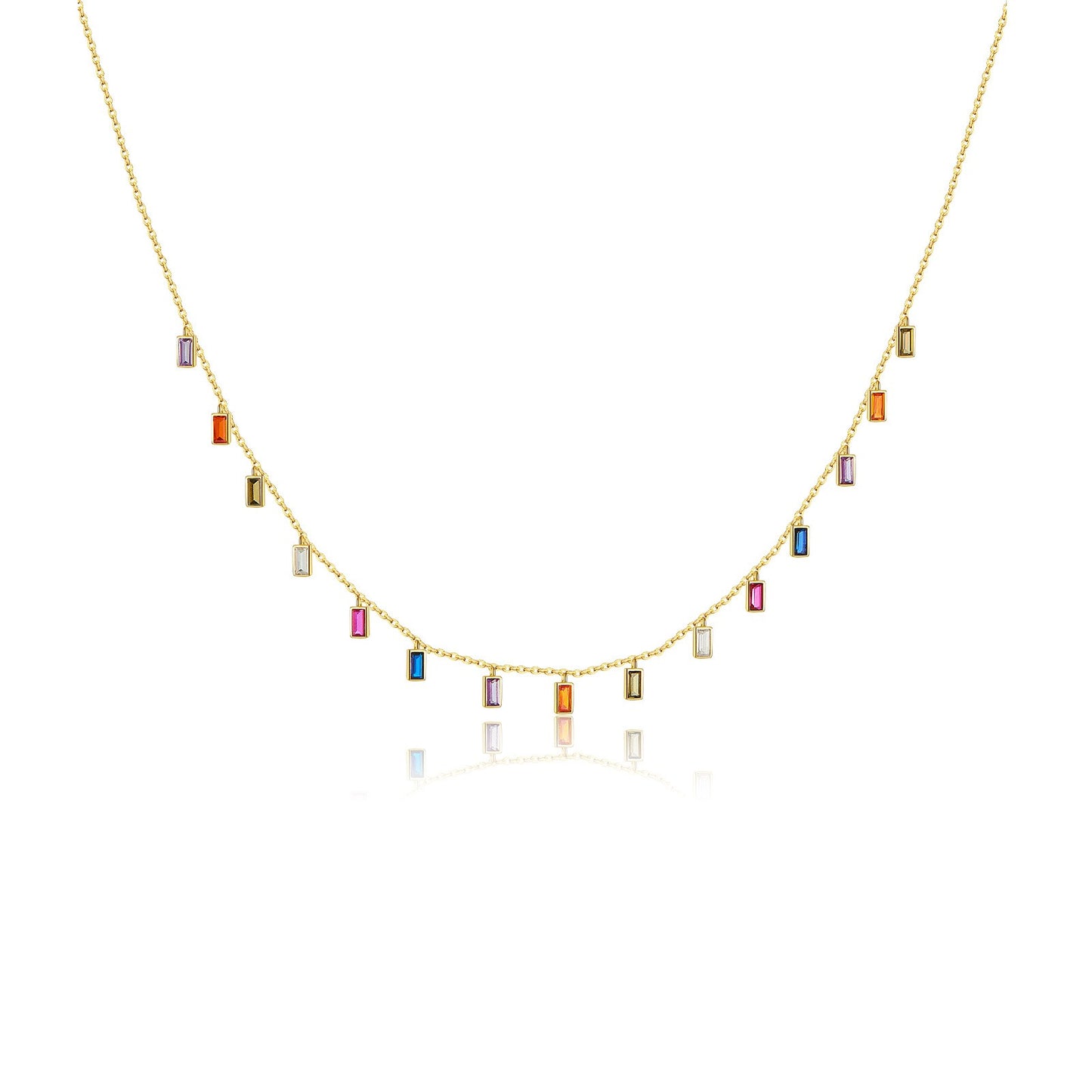 925 Sterling Silver Color Zircon Fashion Necklace