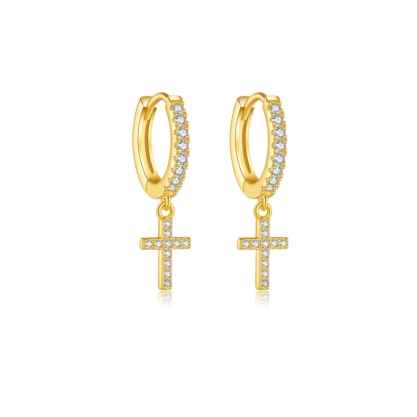 925 Sterling Silver Cross Earrings