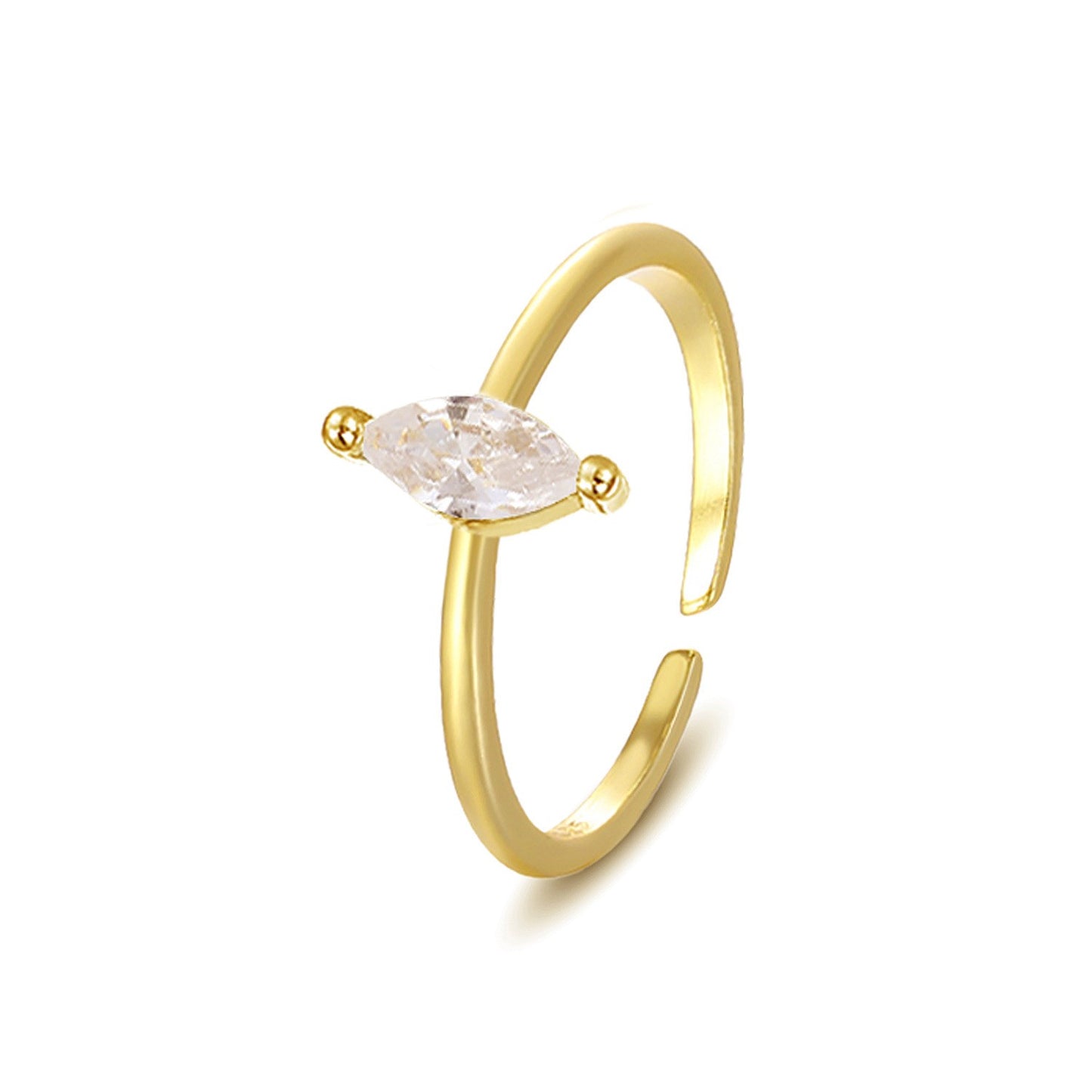 925 Sterling Silver Zircon Fashion Open Ring