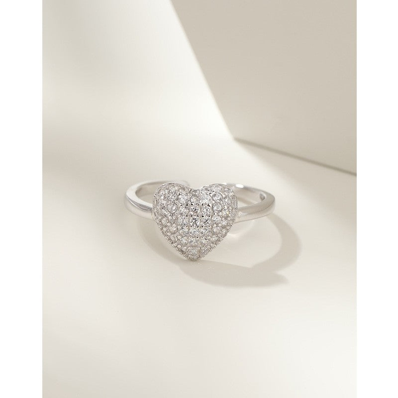 925 Sterling Silver Heart Fashion Ring