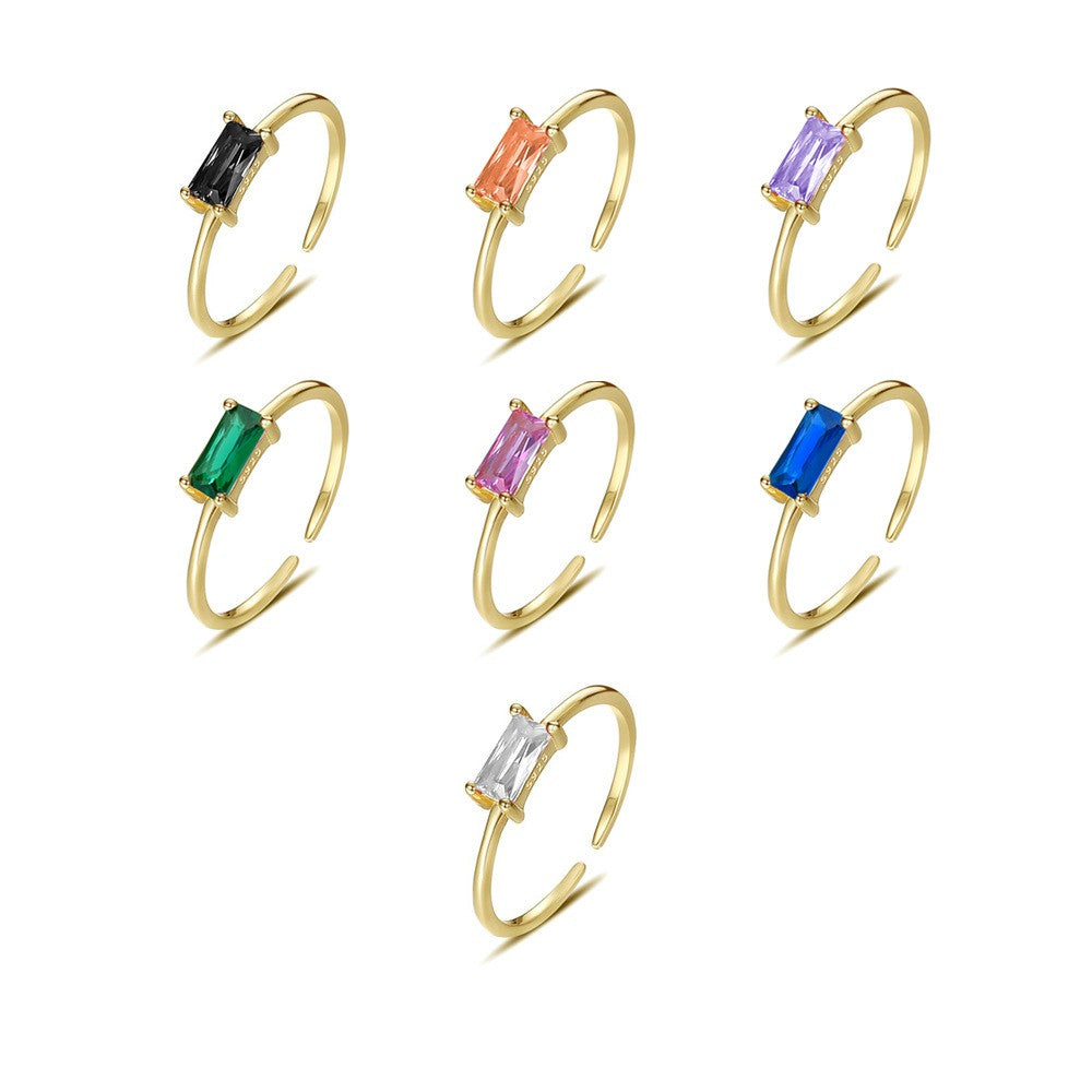 925 Sterling Silver Zircon Fashion Open Ring