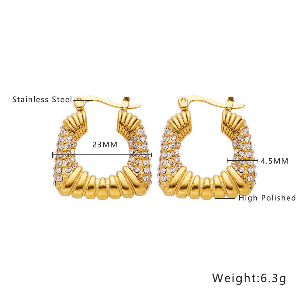 Pendientes de aro de moda de acero inoxidable