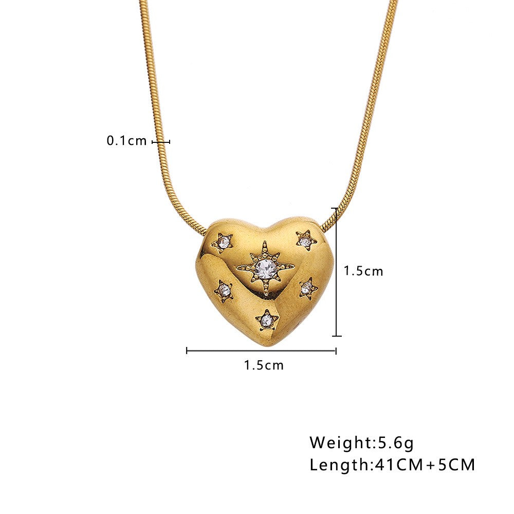 Stainless Steel Jewelry Fashion Heart Necklace