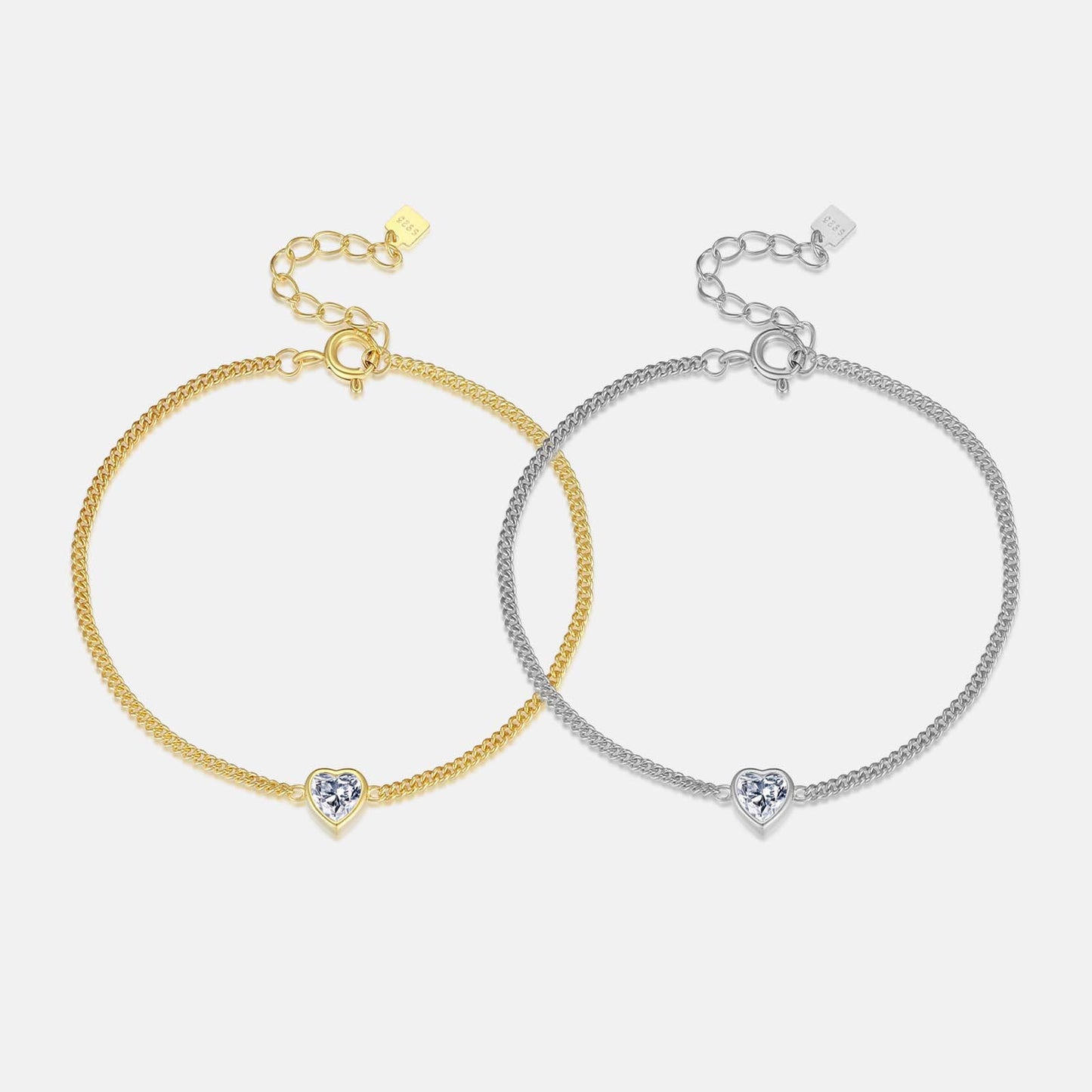 925 Sterling Silver Heart Fashion Bracelet